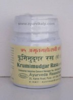 KRUMIMUDGAR Rasa, Ayurveda Rasashala, 60 Tablets, for Worm related suymptoms like anorexia